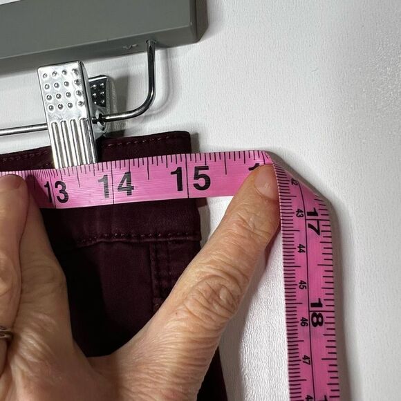 Madewell 9” High Riser Skinny Skinny Burgundy Pants - Picture 7 of 9